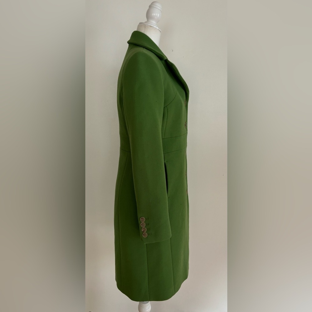 J Crew Kelly Green Day Coat Dressy Wool Blend Fitted Small - Picture 12 of 15